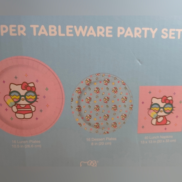 Hello Kitty Paper Tableware Set NIB - Picture 3 of 3